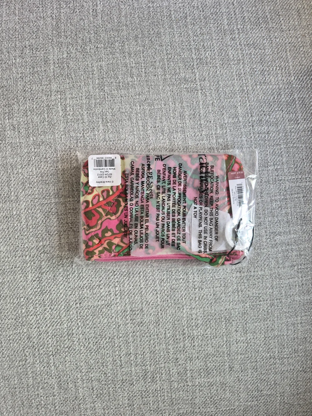 Vera Bradley Capri Pink Zip ID Case - Picture 4 of 4